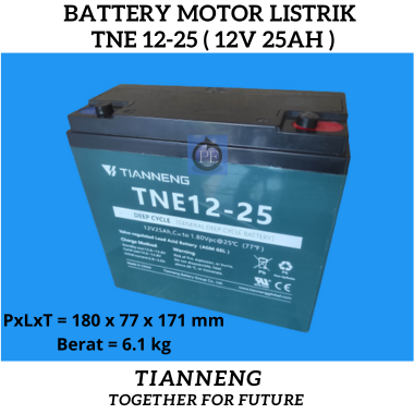 Tianneng TNE 12-25 - Battery Motor Listrik - Biru